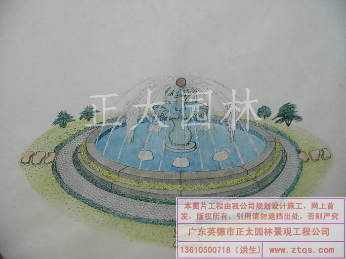 陈国姬手绘图-喷泉