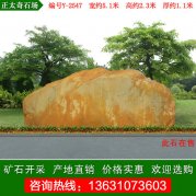  5.1米宽园林黄蜡石 刻字景观石 编号Y-2547