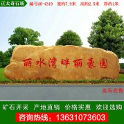  7.9米宽大型黄蜡石 地产刻字景观石 编号A6-4319