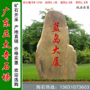  5.1米高广东黄蜡石 刻字景观石 编号W-5714