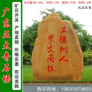  3.7米高广东黄蜡石刻字石校区文化石编号B-1641