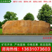 8.3米宽大型黄蜡石 企业刻字标志石编号C-1052