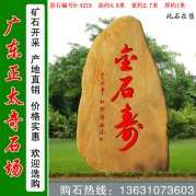 4.6米高广东黄蜡石 刻字标志石 景观石编号N-421
