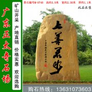 3.9米高广东黄蜡石 刻字文化石 编号M-0748