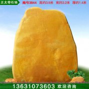 3.9米高厂家批发黄蜡石 刻字标示石 编号3844