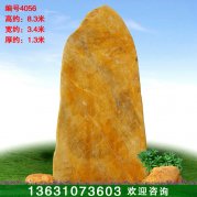8.3米高大型黄蜡石 公园景区刻字石编号4056